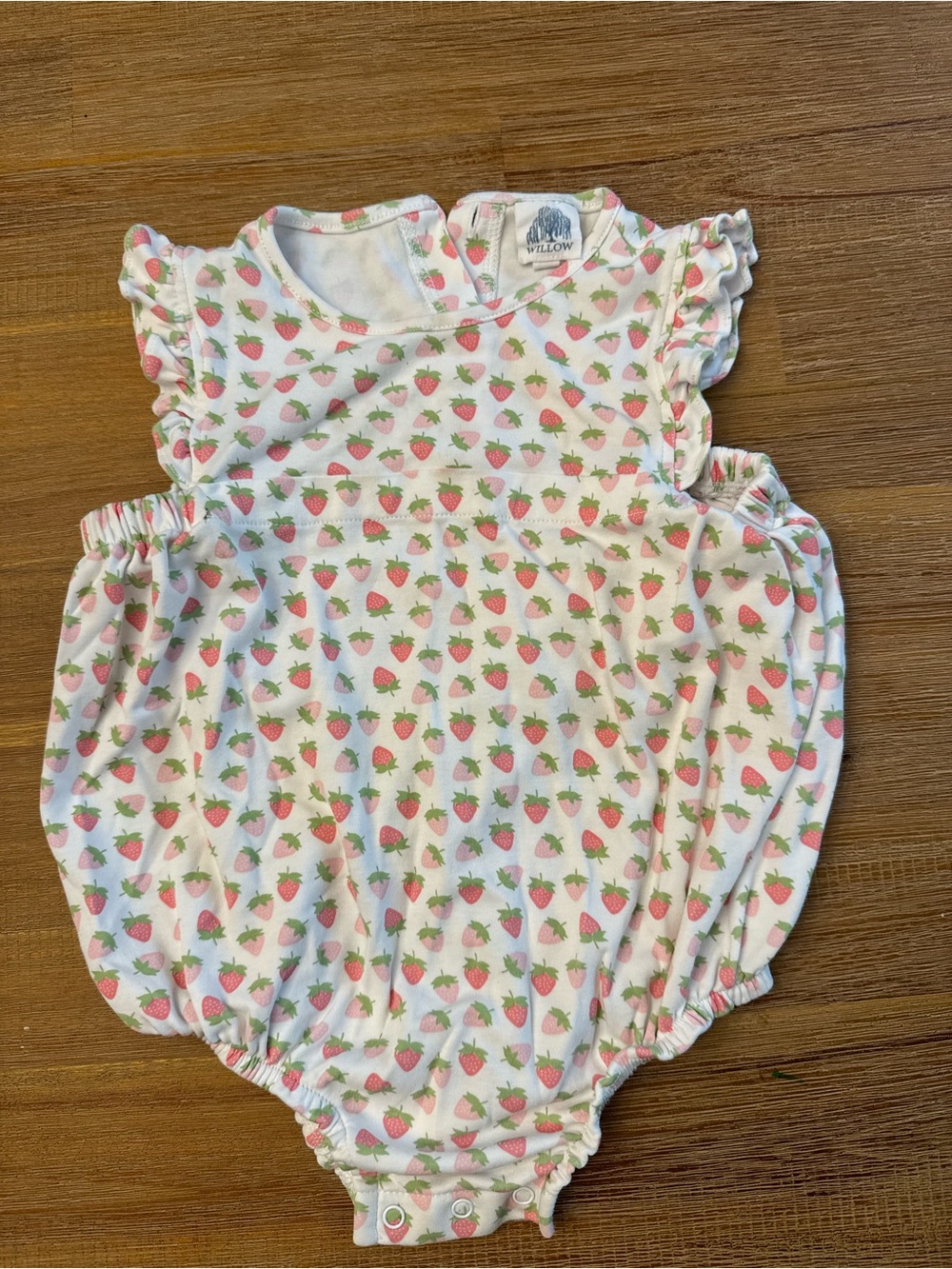 Willow White Strawberry Print Baby Romper 18-24mo